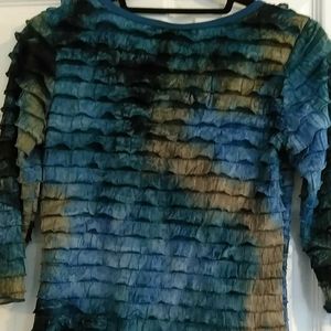 Blue ruffle top